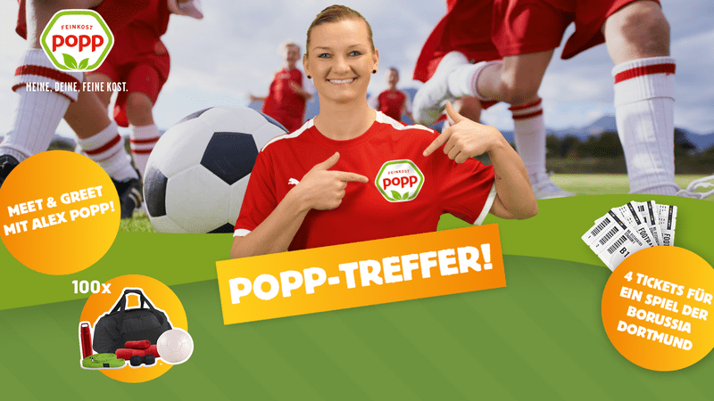 Popp Feinkost Gewinnspiel – Sportsets und Meet & Greet mit Alexandra Popp gewinnen