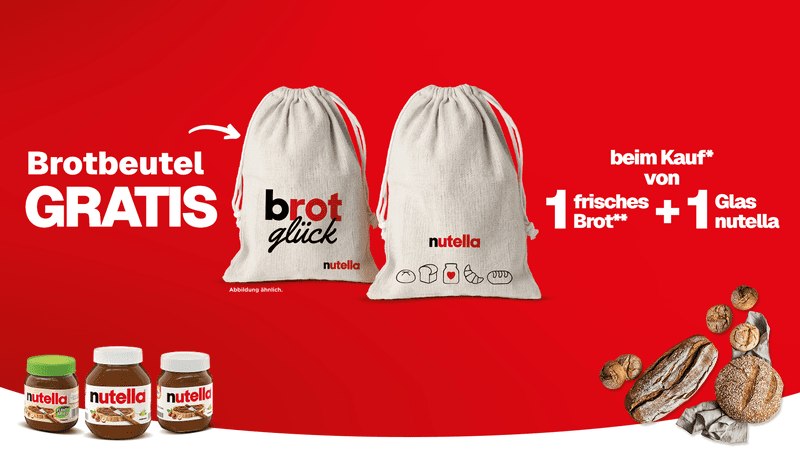 nutella Brotbeutel-Aktion – Gratis Brotbeutel beim Kauf von Brotwaren & nutella