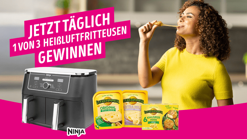 Leerdammer Gewinnspiel: Täglich Ninja Heißluftfritteusen gewinnen