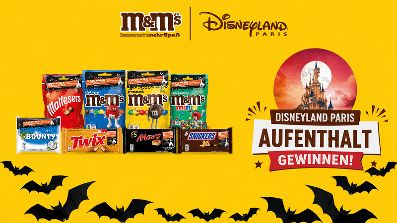 M&M'S Gewinnspiel - Gewinne Disneyland Paris Aufenthalte oder Disney x M&M'S Pakete