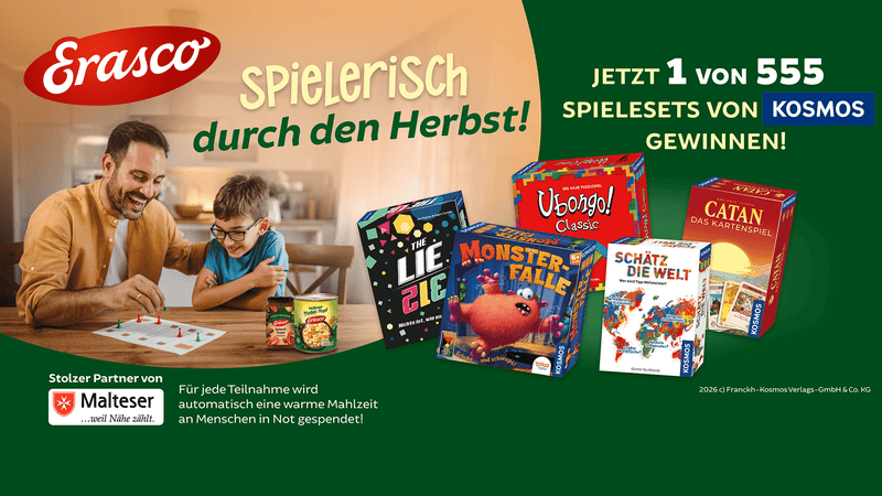 Erasco Gewinnspiel - Gewinne ein Kosmos Spieleset