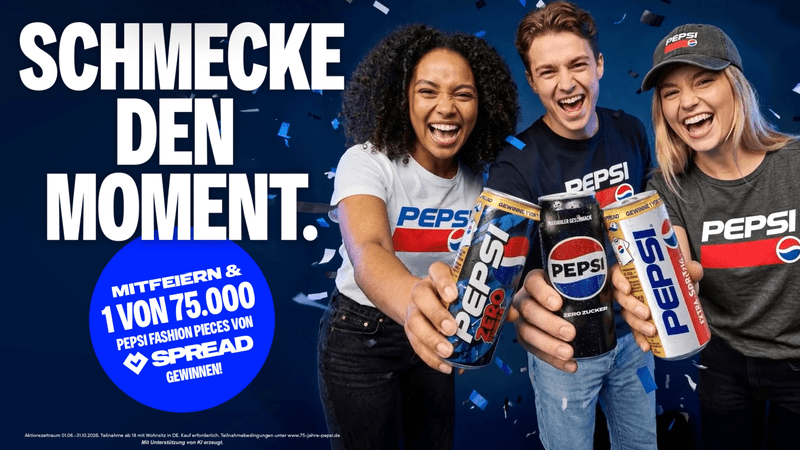 Pepsi Gewinnspiel - Gewinne Merch und Spreadshirt-Rabattcoupons
