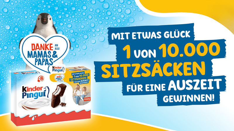 kinder Pingui Gewinnspiel - Funzy Family Sitzsack gewinnen