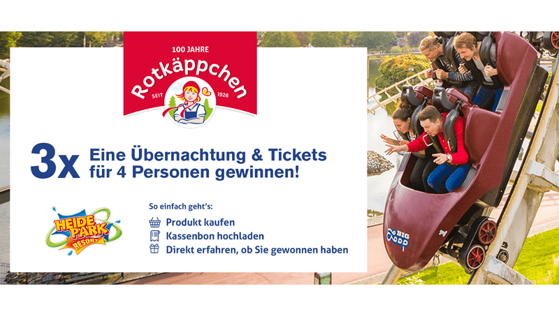 Rotkäppchen Gewinnspiel – Heide Park Resort Übernachtungspaket gewinnen