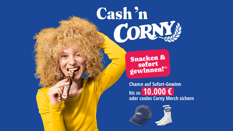 Corny Gewinnspiel – Gewinne Geldprämien Corny Socken oder Cap