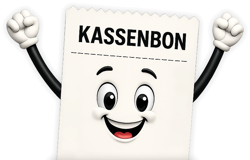 Jubelnder Kassenbon für Kassenbon-Gewinnspiele